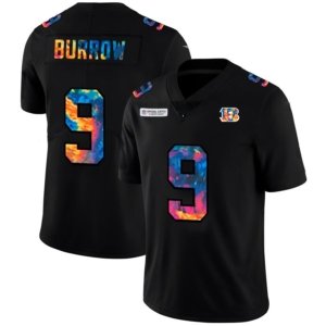 Bengals Burrow Black Multicolor Jersey