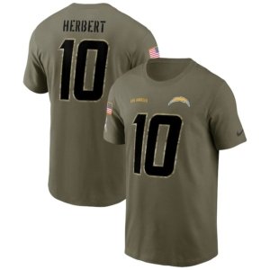 Chargers Herbert Olive 2022 Salute To Service T-Shirt