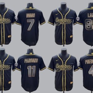 Cowboys Baseball Style Golden Jerseys