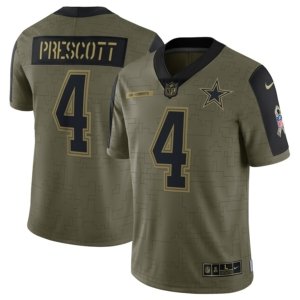 Cowboys Prescott Olive Limited Jersey