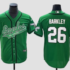 Eagles Barkley Kelly Green Baseball Style Jersey