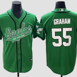 Eagles Graham Kelly Green Baseball Style Jersey