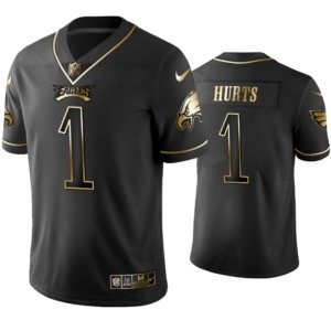 Eagles Hurts Black Golden Jersey