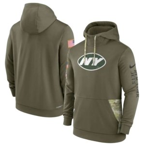Jets Olive 2022 Salute to Service Pullover Hoodie