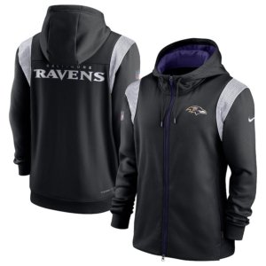 Ravens Sideline Performance Full Zip Hoodie