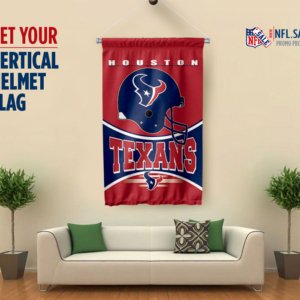 Texans vertical helmet flag