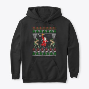 Christmas Santa Elf Basketball Hoodie
