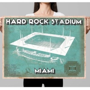 Dolphins Vintage Stadium Print