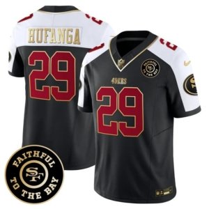 49ers Hufanga Faithful To The Bay Patch Alternate Black Vapor Jersey
