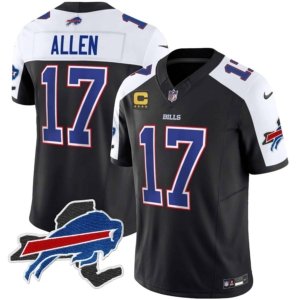 Bills Allen New York Patch Jersey Alternate Black