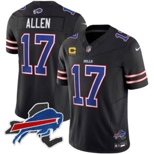 Bills Allen New York Patch Jersey Black