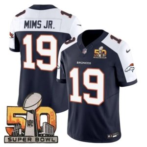 Broncos Mims Jr Super Bowl 50 Patch Navy Alternate Vapor Jersey