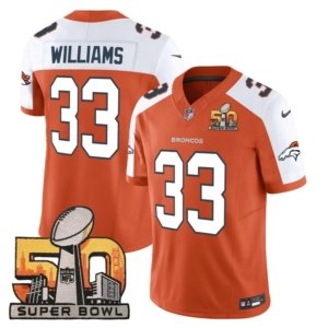 Broncos Williams Super Bowl 50 Patch Orange Alternate Vapor Jersey