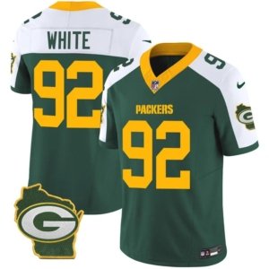 Packers White Home Patch Green Alternate Vapor Jersey