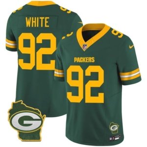 Packers White Home Patch Green Vapor Jersey