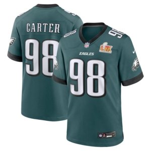 Eagles Jalen Carter Super Bowl LIX Jersey Midnight Green