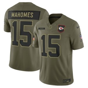 Chiefs Patrick Mahomes Olive 2025 Salute to Service Jersey