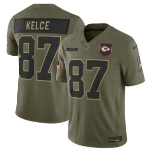 Chiefs Travis Kelce Olive 2025 Salute to Service Jersey