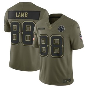 Cowboys CeeDee Lamb Olive 2025 Salute to Service Jersey