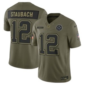 Cowboys Roger Staubach Olive 2025 Salute to Service Jersey