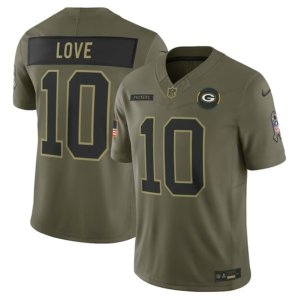 Packers Jordan Love Olive 2025 Salute to Service Jersey