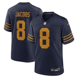Packers Josh Jacobs Navy Throwback Jersey