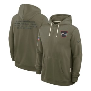 Patriots Olive 2025 Salute to Service Hoodie
