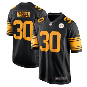 Steelers Jaylen Warren Jersey Black Alternate
