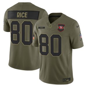 49ers Jerry Rice Olive 2025 Salute to Service Jersey