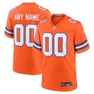 Broncos Custom Mile High Jersey Orange Throwback