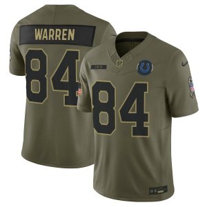 Colts Tyler Warren Olive 2025 Salute to Service Jersey