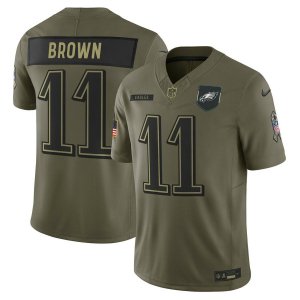 Eagles AJ Brown Olive 2025 Salute to Service Jersey