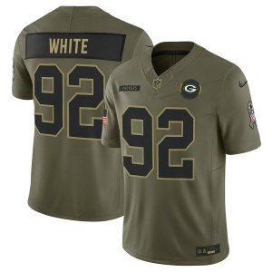 Packers Reggie White Olive 2025 Salute to Service Jersey